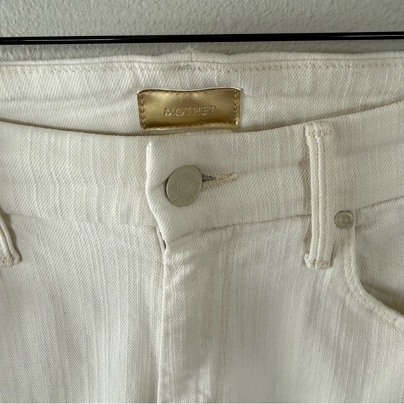 MOTHER High Waisted Looker Ankle Fray Skinny Jeans Whipping the Cream Women 28 - Picture 6 of 13